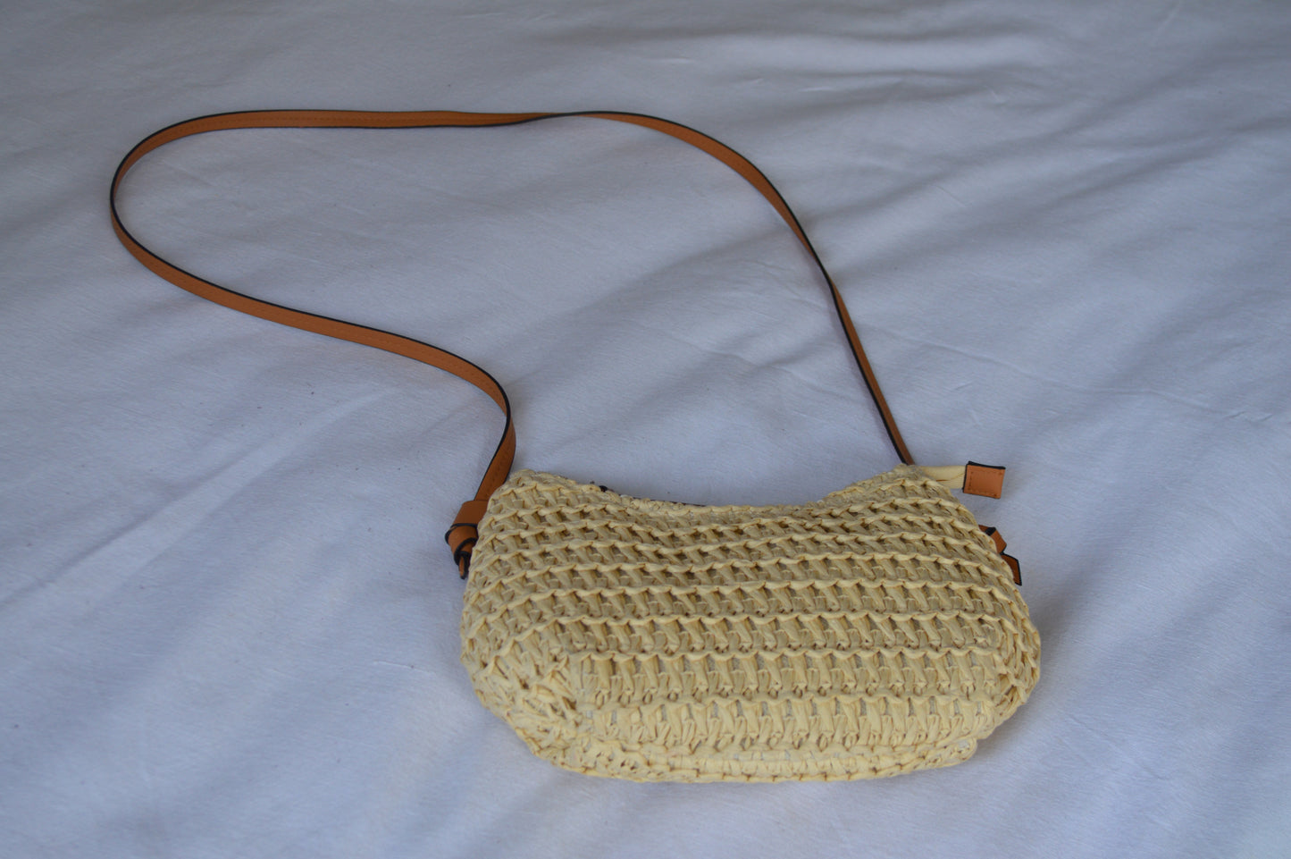 Straw cross bag - light beige