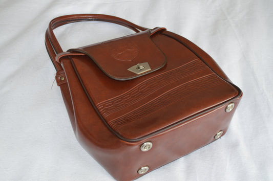 Leather Handbag with embossed detail