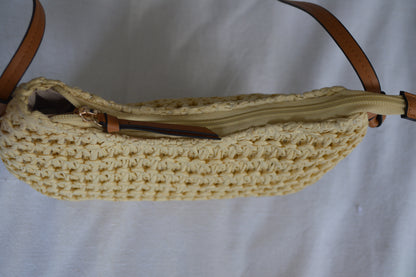 Straw cross bag - light beige