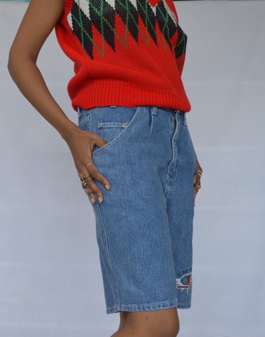 Red Knitted School Vest